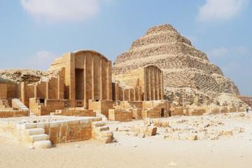 Panorama of the three Giza pyramids